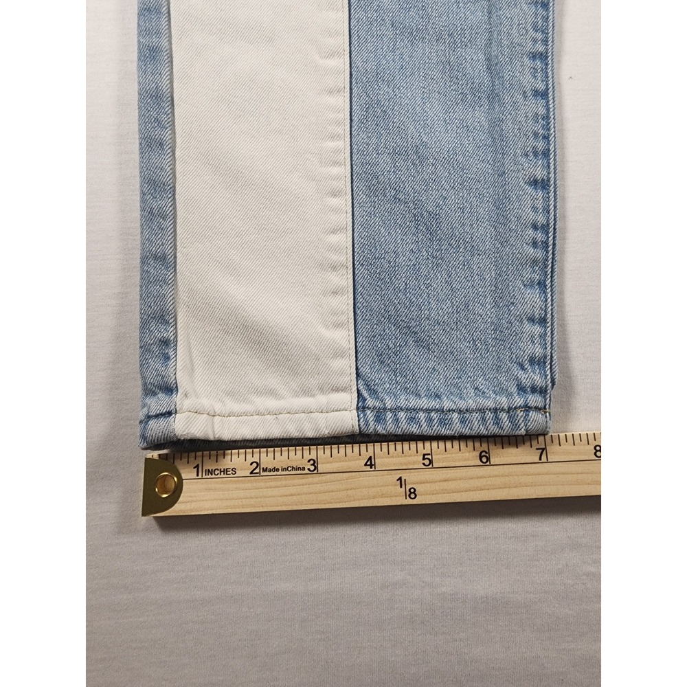 Pistola Y2k Denim Two Tone Contrast Panel 90s Straight Leg Jeans Light Wash Prep - Picture 3 of 9